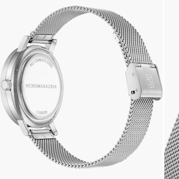 BCBG Max Azria 3D Flower Quartz Mesh Strap Watch, 38mm